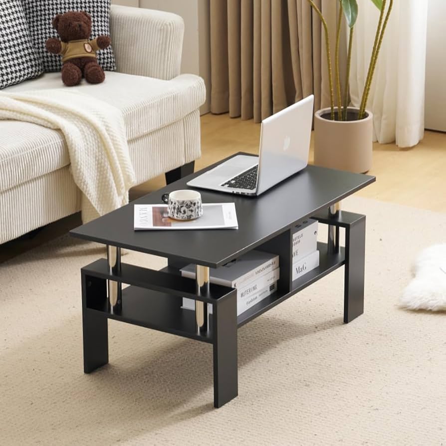 木製モダンセンターテーブル 115cm Amazon.co.jp: 木製テーブル センターテーブル リビングテーブル